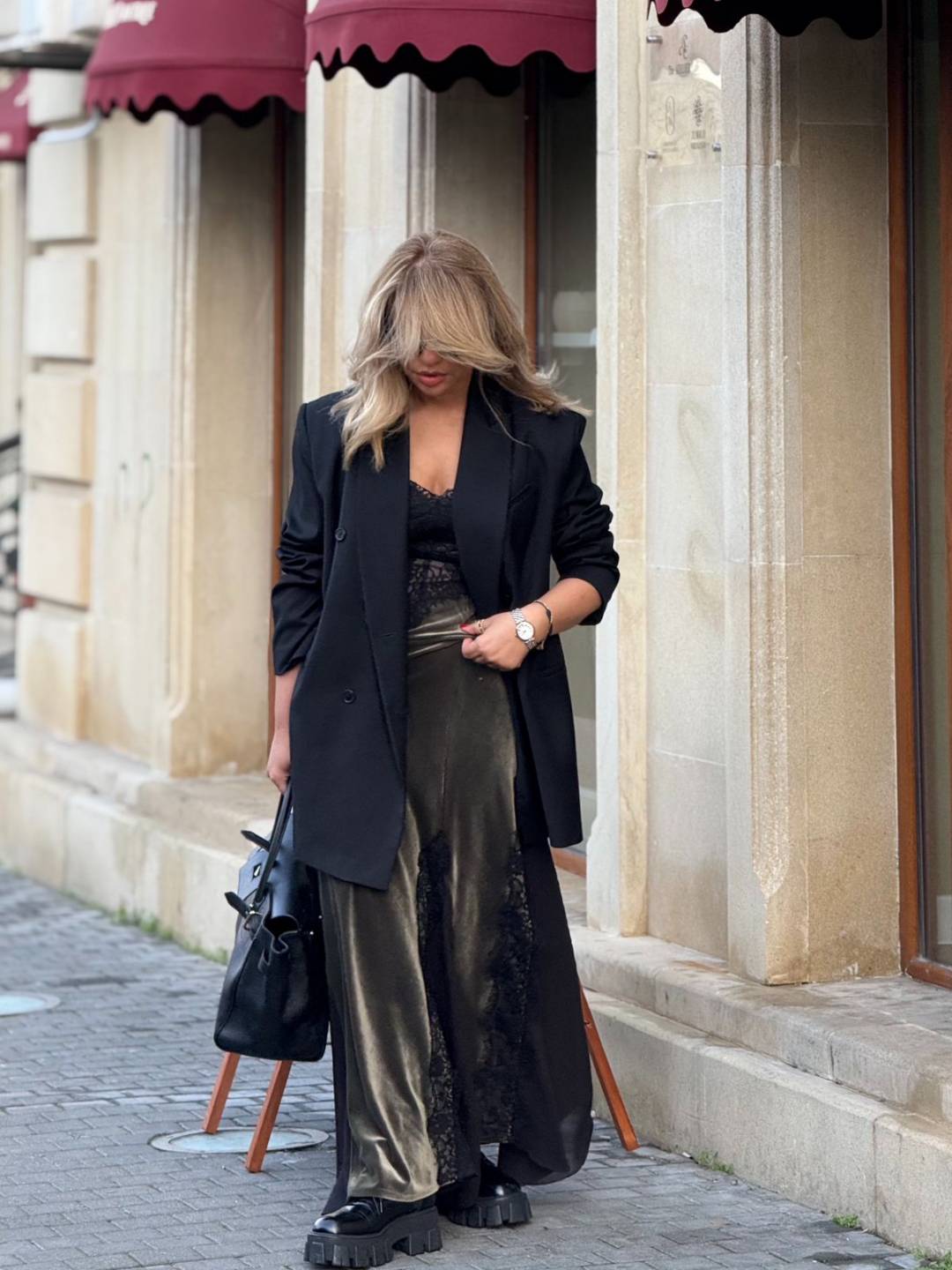 Xaki məxmər maxi don