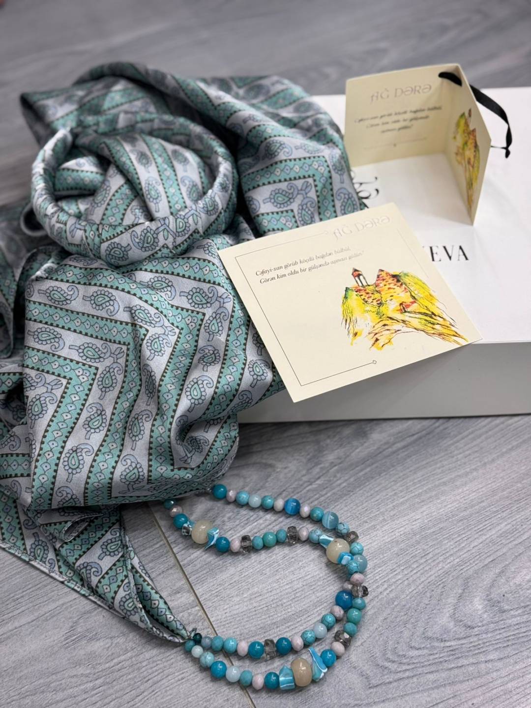 "Ağdərə" şarf+ saç bandı